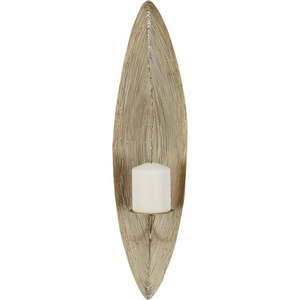 image:imageCosmoLiving by Cosmopolitan Stainless Steel Metal Single Candle Wall Sconce 6 x 23 x 6 SilverBrass