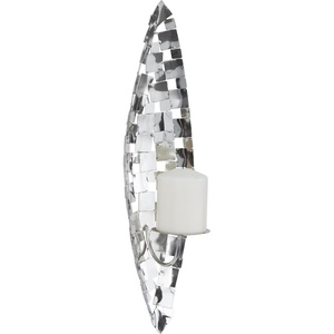 image:imageCosmoLiving by Cosmopolitan Stainless Steel Metal Single Candle Wall Sconce 6 x 23 x 6 SilverSilver