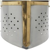 image:imageDeco 79 Metal Medieval Knight Crusader Helmet 9 x 9 x 13 Silver  Decorative Mask Replica Medieval Knight Crusader Home Decor Statue Armor Helmet ArmorSilver