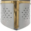 image:imageDeco 79 Metal Medieval Knight Crusader Helmet 9 x 9 x 13 Silver  Decorative Mask Replica Medieval Knight Crusader Home Decor Statue Armor Helmet ArmorSilver