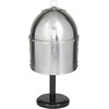 image:imageDeco 79 Metal Medieval Knight Crusader Helmet with Black Wood Stand 9 x 10 x 18 Silver