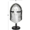 image:imageDeco 79 Metal Medieval Knight Crusader Helmet with Black Wood Stand 9 x 10 x 18 Silver