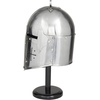 image:imageDeco 79 Metal Medieval Knight Crusader Helmet with Black Wood Stand 9 x 10 x 18 Silver