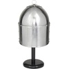 image:imageDeco 79 Metal Medieval Knight Crusader Helmet with Black Wood Stand 9 x 10 x 18 Silver