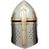 image:imageDeco 79 Metal Medieval Knight Crusader Helmet 9 x 9 x 13 Silver  Decorative Mask Replica Medieval Knight Crusader Home Decor Statue Armor Helmet ArmorSilver