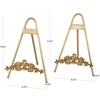 image:imageDeco 79 Metal Display Easel Arched Foldable Tabletop Easel with Vine Emblem Set of 2 Display Stand 8W 12H Gold