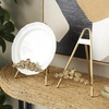 image:imageDeco 79 Metal Display Easel Arched Foldable Tabletop Easel with Vine Emblem Set of 2 Display Stand 8W 12H Gold