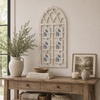 image:imageDeco 79 Wood 6 Slot Wall Photo Frame with Window Arch Shape 19 x 1 x 41 Light Brown  Ornate People Picture Frame 6 Slot With Window Arch Shape Photo Frame