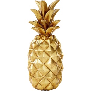 image:imageDeco 79 Polystone Fruit Decorative Sculpture Pineapple Home Decor Statue Accent Figurine 6 x 6 x 14 SilverGold