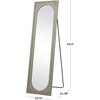 image:imageDeco 79 Wood Floral Floor Mirror Mirror 20 x 24 x 70 Green  Room Floral Embossed Entryway Mirror With Black Metal Foldable Stand Free Standing Mirror