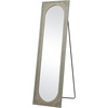 image:imageDeco 79 Wood Floral Floor Mirror Mirror 20 x 24 x 70 Green  Room Floral Embossed Entryway Mirror With Black Metal Foldable Stand Free Standing Mirror