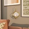 image:imageCosmoLiving by Cosmopolitan Metal Geometric Wall Hanging Pillar Wall Sconce 10 x 4 x 16 GoldGold