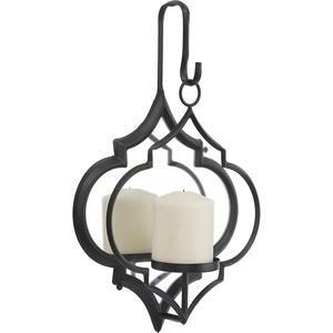 image:imageCosmoLiving by Cosmopolitan Metal Geometric Wall Hanging Pillar Wall Sconce 10 x 4 x 16 GoldBlack