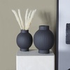 image:imageCosmoLiving by Cosmopolitan Ceramic Decorative Vase Ribbed Centerpiece Vases Set of 2 Flower Vases for Home Decoration 11 9H BlackBlack