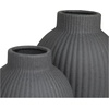 image:imageCosmoLiving by Cosmopolitan Ceramic Decorative Vase Ribbed Centerpiece Vases Set of 2 Flower Vases for Home Decoration 11 9H BlackBlack