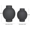 image:imageCosmoLiving by Cosmopolitan Ceramic Decorative Vase Ribbed Centerpiece Vases Set of 2 Flower Vases for Home Decoration 11 9H BlackBlack