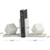 image:imageCosmoLiving by Cosmopolitan Marble Geometric Cube Bookends Set of 2 6W 6H White