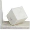 image:imageCosmoLiving by Cosmopolitan Marble Geometric Cube Bookends Set of 2 6W 6H White