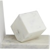 image:imageCosmoLiving by Cosmopolitan Marble Geometric Cube Bookends Set of 2 6W 6H White