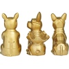 image:imageCosmoLiving by Cosmopolitan Porcelain Ceramic Bulldog Decorative Sculpture Home Decor Statues with Sunglasses Set of 3 Accent Figurines 6W 10H Gold