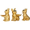 image:imageCosmoLiving by Cosmopolitan Porcelain Ceramic Bulldog Decorative Sculpture Home Decor Statues with Sunglasses Set of 3 Accent Figurines 6W 10H Gold