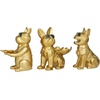 image:imageCosmoLiving by Cosmopolitan Porcelain Ceramic Bulldog Decorative Sculpture Home Decor Statues with Sunglasses Set of 3 Accent Figurines 6W 10H Gold