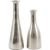 image:imageDeco 79 Aluminum Metal Decorative Candle Holder Candle Stand with Varying Shapes Set of 2 Candlestick Holder 9 7 H Silver