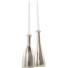 image:imageDeco 79 Aluminum Metal Decorative Candle Holder Candle Stand with Varying Shapes Set of 2 Candlestick Holder 9 7 H Silver