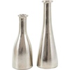 image:imageDeco 79 Aluminum Metal Decorative Candle Holder Candle Stand with Varying Shapes Set of 2 Candlestick Holder 9 7 H Silver