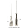 image:imageDeco 79 Aluminum Metal Decorative Candle Holder Candle Stand with Varying Shapes Set of 2 Candlestick Holder 9 7 H Silver