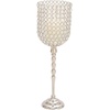 image:imageDeco 79 Aluminum Metal Hurricane Lamp Single Candle  6 x 6 x 19 SilverSilverClear