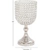 image:imageDeco 79 Aluminum Metal Hurricane Lamp Single Candle  6 x 6 x 19 SilverSilverClear