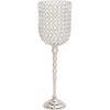 image:imageDeco 79 Aluminum Metal Hurricane Lamp Single Candle  6 x 6 x 19 SilverSilverClear