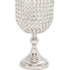 image:imageDeco 79 Aluminum Metal Hurricane Lamp Single Candle  6 x 6 x 19 SilverSilverClear