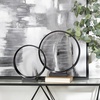 image:imageDeco 79 Ceramic Abstract Decorative Sculpture Linked Home Decor Statues Set of 2 Accent Figurines 13 9W BlackDark Gray