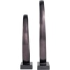 image:imageDeco 79 Ceramic Abstract Decorative Sculpture Linked Home Decor Statues Set of 2 Accent Figurines 13 9W BlackDark Gray