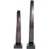 image:imageDeco 79 Ceramic Abstract Decorative Sculpture Linked Home Decor Statues Set of 2 Accent Figurines 13 9W BlackDark Gray