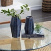 image:imageDeco 79 Ceramic Handmade Decorative Vase Chevron Centerpiece Vases Set of 2 Flower Vases for Home Decoration 11 8H Dark BlueDark Blue
