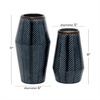 image:imageDeco 79 Ceramic Handmade Decorative Vase Chevron Centerpiece Vases Set of 2 Flower Vases for Home Decoration 11 8H Dark BlueDark Blue