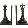 image:imageDeco 79 Polystone Chess Decorative Bookends Non Skid Bookends with King and Queen Set of 2 Office Bookends5W 8H Black