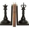 image:imageDeco 79 Polystone Chess Decorative Bookends Non Skid Bookends with King and Queen Set of 2 Office Bookends5W 8H Black