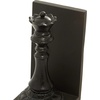 image:imageDeco 79 Polystone Chess Decorative Bookends Non Skid Bookends with King and Queen Set of 2 Office Bookends5W 8H Black