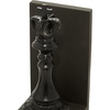 image:imageDeco 79 Polystone Chess Decorative Bookends Non Skid Bookends with King and Queen Set of 2 Office Bookends5W 8H Black