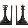 image:imageDeco 79 Polystone Chess Decorative Bookends Non Skid Bookends with King and Queen Set of 2 Office Bookends5W 8H Black