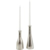 image:imageDeco 79 Aluminum Metal Decorative Candle Holder Candle Stand with Varying Shapes Set of 2 Candlestick Holder 9 7 H Silver
