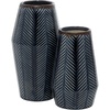 image:imageDeco 79 Ceramic Handmade Decorative Vase Chevron Centerpiece Vases Set of 2 Flower Vases for Home Decoration 11 8H Dark BlueDark Blue