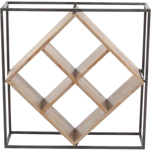 image:imageDeco 79 Industrial Metal Rectangle Wine Rack 26 x 7 x 10 BrownBlackBrown