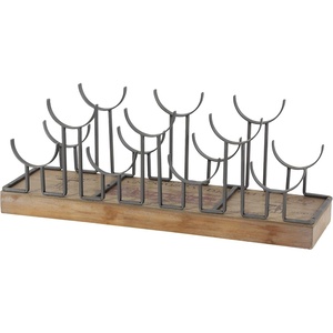 image:imageDeco 79 Industrial Metal Rectangle Wine Rack 26 x 7 x 10 BrownBrown