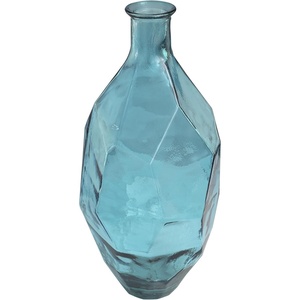 image:imageDeco 79 Recycled Glass Handmade Tall Spanish Bottleneck Vase 10 x 11 x 24 TealTeal