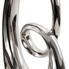 image:imageDeco 79 Ceramic Abstract Decorative Sculpture Swirl Home Decor Statue with Black Wooden Base Accent Figurine 10 x 4 x 21 SilverSilver